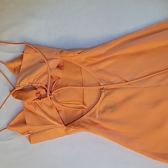 HELLO MOLLY Started With A Kiss Midi Dress Orange Size 4/Small - Picture 6 of 10